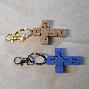 Cross 3-D Printed Keychain/Bag Charm